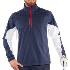 Galvin Green Gents Lucas 1/2 Zip Top Navy - White - Red -Golf Fashion-Galvin Green P G1131GGGENTSLUCASHALFZIPTOPNAVYWHITERED 2 L