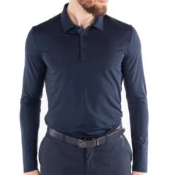 Galvin Green Gents Marwin V8+ Long Sleeve Shirt Navy -Golf Fashion-Galvin Green P G1181GGGENTSMARWINV8PLUSLSSHIRTNAVY 2 L