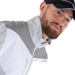 Galvin Green Gents Armstrong GORE-TEX Paclite Jacket Cool Grey - White - Sharkskin -Golf Fashion-Galvin Green P G1202GGGENTSARMSTRONGGTXPACLITEJKTGREYWHITESHARK 3 L