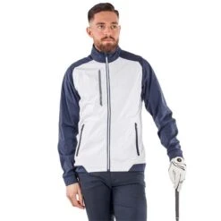 Galvin Green Gents Lyle Jacket White - Navy (13) -Golf Fashion-Galvin Green P G1221GALVINGREENWHITENAVYGENTS 2 L