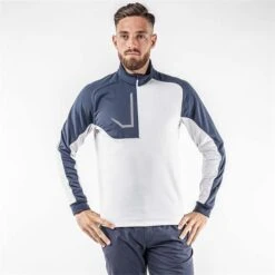 Galvin Green Gents Daxton ½ Zip Insula Top Navy - Cool Grey - White (37) -Golf Fashion-Galvin Green P G1242GALVINGREENTOPNAVYCOOLGREYWHITE37GENTS 2 L