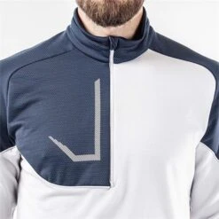 Galvin Green Gents Daxton ½ Zip Insula Top Navy - Cool Grey - White (37) -Golf Fashion-Galvin Green P G1242GALVINGREENTOPNAVYCOOLGREYWHITE37GENTS 5 L