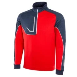 Galvin Green Gents Daxton ½ Zip Insula Top Red - Navy - White (02)