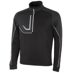 Galvin Green Gents Daxton ½ Zip Insula Top Black - Granite Grey - White