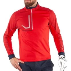 Galvin Green Gents Daxton ½ Zip Insula Top Red - Navy - White -Golf Fashion-Galvin Green P G1242GGGENTSDAXTONHALFZIPINSULATOPREDNAVYWHITE 2 L