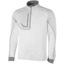 Galvin Green Gents Daxton ½ Zip Insula Top White - Cool Grey - Sharkskin