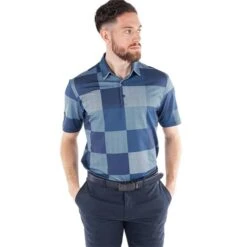 Galvin Green Gents Mac Ventil8+ Polo Shirt Navy - Bluebell -Golf Fashion-Galvin Green P G1260GALVINGREENSHIRTNAVYBLUEBELLGENTS 2 L