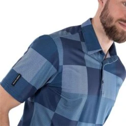 Galvin Green Gents Mac Ventil8+ Polo Shirt Navy - Bluebell -Golf Fashion-Galvin Green P G1260GALVINGREENSHIRTNAVYBLUEBELLGENTS 3 L