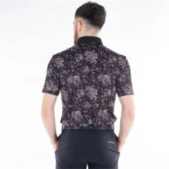 Galvin Green Gents Maddox Ventil8+ Polo Shirt Black - Sharkskin -Golf Fashion-Galvin Green P G1261GALVINGREENSHIRTBLACKSHARKSKINGENTS 3 L