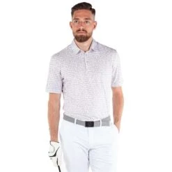 Galvin Green Gents Mack V8+ Shirt White - Cool Grey -Golf Fashion-Galvin Green P G1269GALVINGREENSHIRTWHITECOOLGREYGENTS 2 L