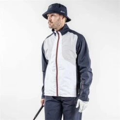 Galvin Green Gents Albert GORE-TEX Jacket White - Navy - Orange (13) -Golf Fashion-Galvin Green P G1300GALVINGREENJACKETWHITENAVYORANGE13GENTS 2 L