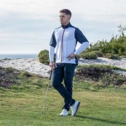 Galvin Green Gents Livingston Short Sleeve Jacket White - Navy - Orange (13) 9 Galvin Green Gents Livingston Short Sleeve Jacket White - Navy - Orange (13) -Golf Fashion-Galvin Green P G1320GALVINGREENJACKETWHITENAVYORANGE13GENTS 3 L