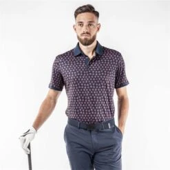 Galvin Green Gents Murphy Polo Shirt Navy - Orange (53) -Golf Fashion-Galvin Green P G1371GALVINGREENSHIRTNAVYORANGE53GENTS 2 L