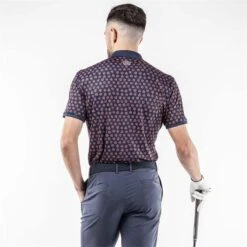 Galvin Green Gents Murphy Polo Shirt Navy - Orange (53) -Golf Fashion-Galvin Green P G1371GALVINGREENSHIRTNAVYORANGE53GENTS 3 L