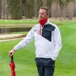 Galvin Green Gents Apollo GORE-TEX Paclite Jacket White - Navy - Cool Red -Golf Fashion-Galvin Green P G7915GGGENTSAPOLLOGTXPLJKTWHITENAVYCOOLRED 3 L