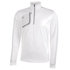 Galvin Green Gents Dwight ½ Zip Insula White - Sharkskin